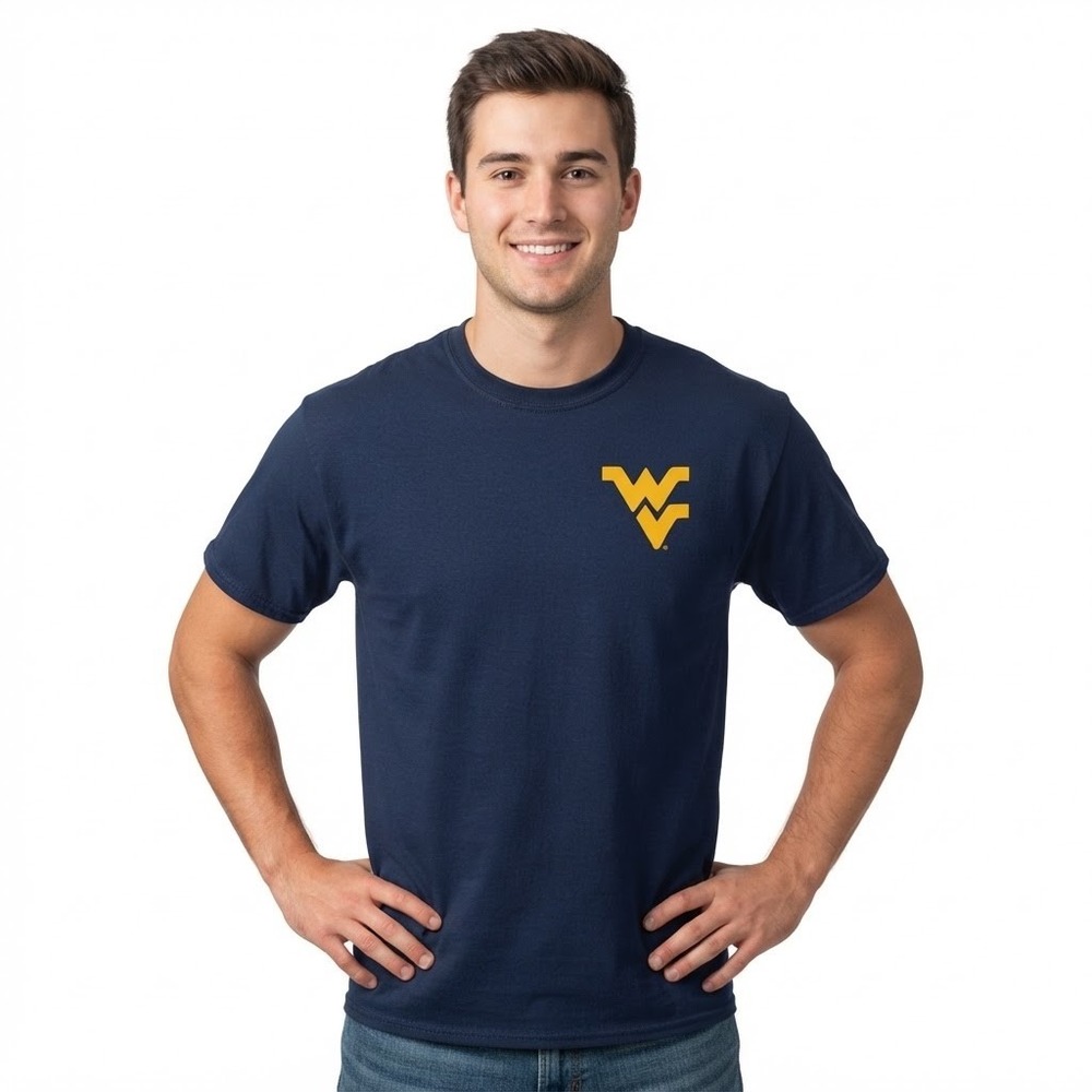 West Virginia Mountaineers T-Shirt Mens Large Navy NEW WVU Comfort Colors C1717